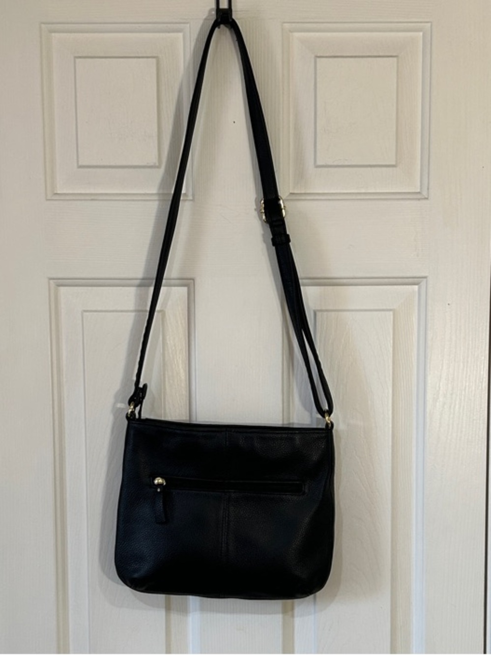 Giani Bernini Black Pebbled Leather Shoulder Bag with Gold Horsebit Accent - Picture 2 of 14